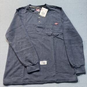 Wrangler WorkWear Pen Pocket Henley Waffle Knit Men's Sz L Gray Brand New